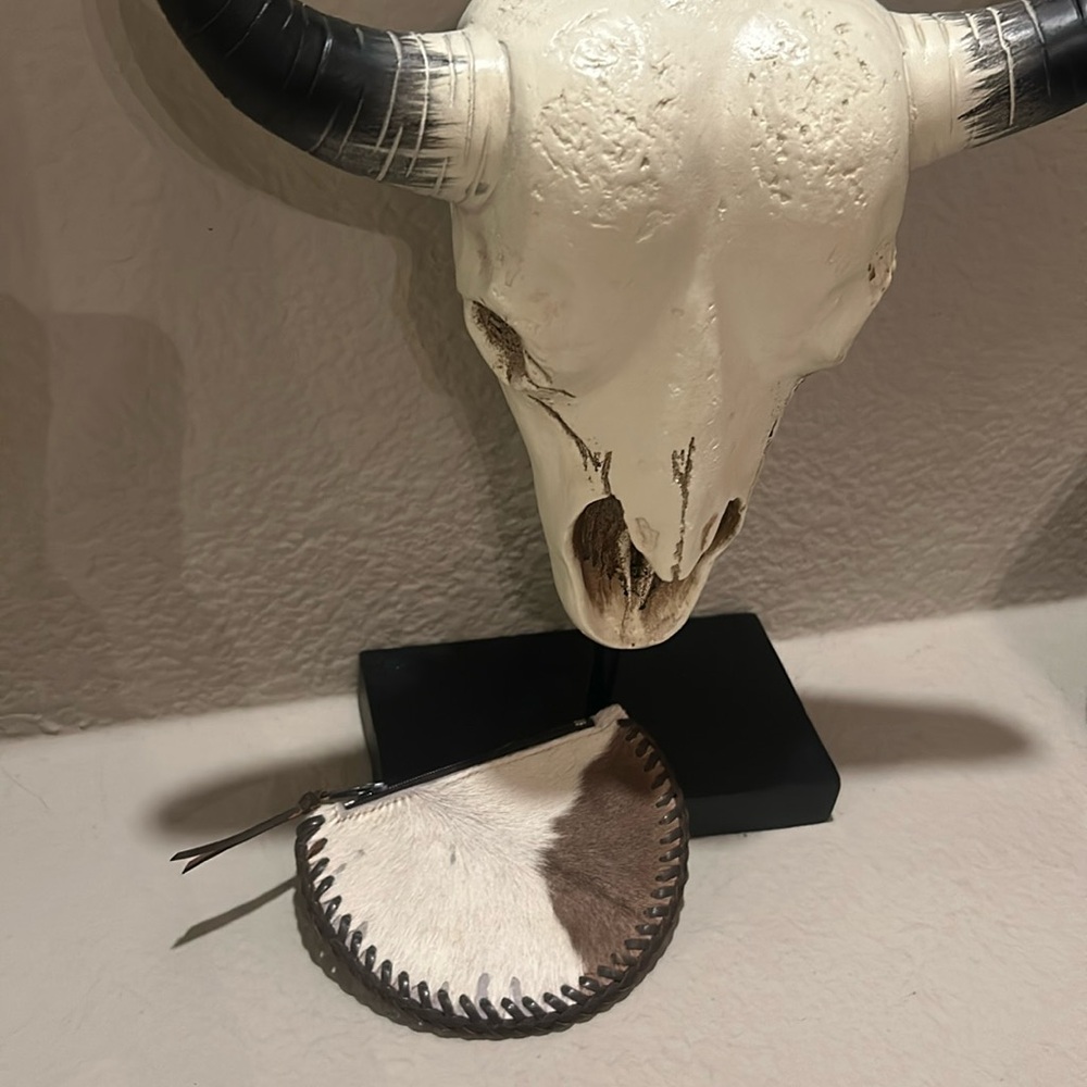Cowhide coin purse